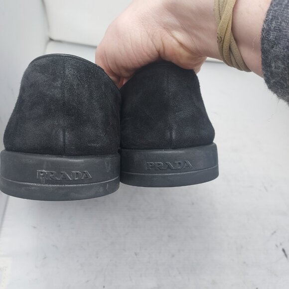 Prada Logo Black Mens Suede Loafer Size UK 11 /US 12 MENS Comes with box and dus - Picture 8 of 10